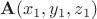 $\mathbf{A} (x_1,y_1,z_1)$