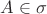$A \in \sigma$