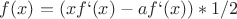 $f(x)= ( xf`(x) - af`(x) ) * 1/2$