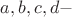 $a,b,c,d-$