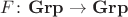 $F\colon\mathbf{Grp}\to\mathbf{Grp}$