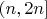 $(n, 2n]$