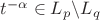 $ t^{-\alpha} \in   L_p \backslash L_q$