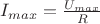 $I_{max}=\frac{U_{max}}{R}$