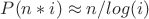 $P(n*i) \approx n/log(i)$