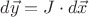 $d\vec y=J\cdot d\vec x$ $d\vec y=J\cdot d\vec x$