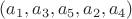 $(a_1,a_3,a_5,a_2,a_4)$