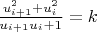 $\frac{u_{i+1}^2+u_i^2}{u_{i+1}u_i+1} = k$