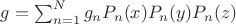 $g=\sum_{n=1}^N g_n P_n(x)P_n(y)P_n(z)$