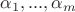 $\alpha_1,...,\alpha_m$