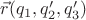 $\vec{r}(q_1, q_2', q_3')$