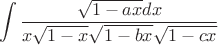$$\int \frac{\sqrt{1-a x} dx}{x \sqrt{1-x}\sqrt{1-b x}\sqrt{1-c x}}$$