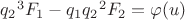 ${q_2}^3{F_1}-{q_1}{q_2}^2{F_2}=\varphi(u)$