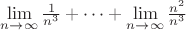 $\lim\limits_{n\to\infty}\frac{1}{n^3}+\dots+\lim\limits_{n\to\infty}\frac{n^2}{n^3}$