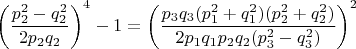 $\left ( \dfrac{p_2^2-q_2^2}{2p_2q_2} \right )^4-1=\left ( \dfrac{p_3q_3(p_1^2+q_1^2)(p_2^2+q_2^2)}{2p_1q_1p_2q_2(p_3^2-q_3^2)} \right )^2$