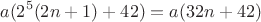 $$a(2^{5}(2n+1)+42)=a(32n+42)$$