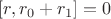 $[r,r_0+r_1]=0$