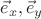 $\vec e_x, \vec e_y$