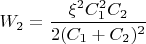 $W_2=\dfrac{\xi^2C_1^2C_2}{2(C_1+C_2)^2}$