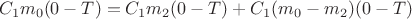 $$\[{C_1}{m_0}(0 - T) = {C_1}{m_2}(0 - T) + {C_1}({m_0} - {m_2})(0 - T)\]$$