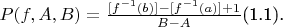 $P(f,A,B)=\frac {[f^{-1}(b)] -[f^{-1}(a)]+1} {B-A}$(1.1).