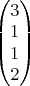 \begin{pmatrix} 3 \\ 1 \\ 1 \\ 2 \end{pmatrix}