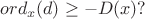 $ord_x(d)\geq-D(x)?$