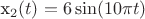 x_2(t)=6\sin(10\pi t)
