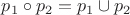 $p_1 \circ p_2=p_1 \cup p_2$