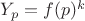 $ Y_p = f(p)^k $