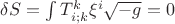 $\delta S =\int T^{k}_{i;k} \xi ^i\sqrt{-g}=0 $