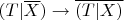$(T | \overline{X}) \to \overline{(T | X)}$