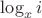 $\log_x{i}$