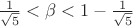 $\frac{1}{\sqrt 5} < \beta < 1 - \frac{1}{\sqrt 5}$