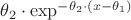 $\theta_{2} \cdot \exp^{-\theta_{2} \cdot (x - \theta_{1})}$
