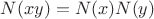 $N(xy)=N(x)N(y)$