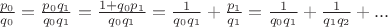 $\frac{p_0}{q_0}=\frac{p_0q_1}{q_0q_1}=\frac{1+q_0p_1}{q_0q_1}=\frac{1}{q_0q_1}+\frac{p_1}{q_1} = \frac{1}{q_0q_1} +  \frac{1}{q_1q_2} + ... $