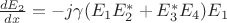 $\frac{dE_2}{dx}=-j\gamma(E_1 E^*_2+E^*_3 E_4)E_1$