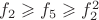 $f_2\geqslant f_5 \geqslant f_2^2$