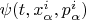 $\psi(t, x^i_\alpha, p^i_\alpha)$