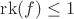 ${\rm rk}(f)\leq1$