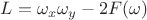 $ L = \omega_x \omega_y   -2 F(\omega)$