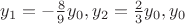 $y_1=-\frac89 y_0, y_2=\frac23 y_0, y_0$
