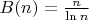 $B(n)=\frac{n}{\ln n}$
