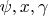 $\psi,x,\gamma$