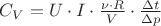 $C_V=U\cdot I \cdot \frac{\nu \cdot R}{V} \cdot \frac{\Delta t}{\Delta p}$