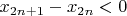 $x_{2n+1}-x_{2n}<0$