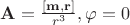 $\mathbf A=\frac{[\mathbf m, \mathbf r]}{r^3}, \varphi=0$