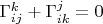 $\Gamma_{ij}^{k}+\Gamma_{ik}^{j}=0$