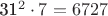 31^2\cdot 7=6727